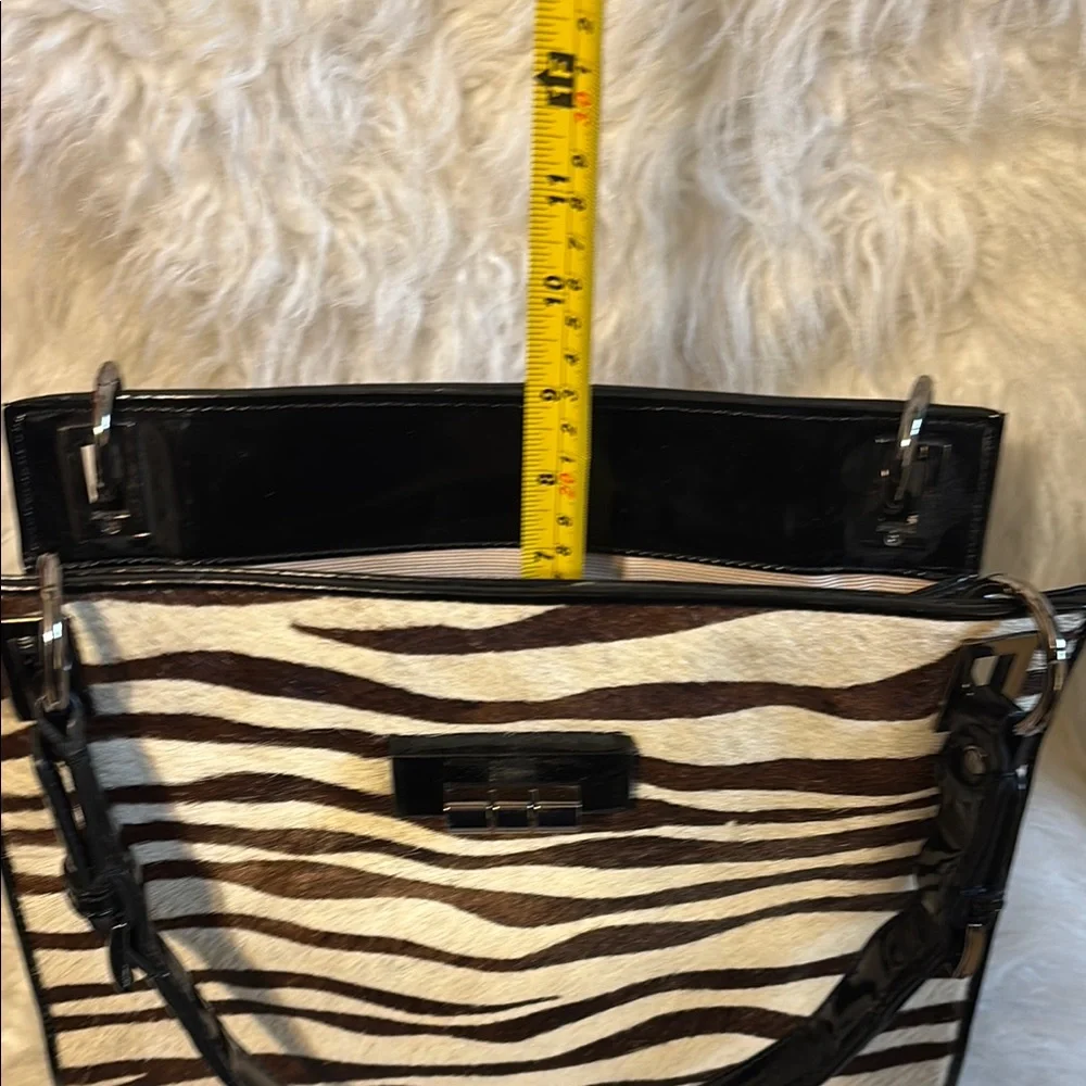 Talbots Black Zebra Print Shoulder Bag